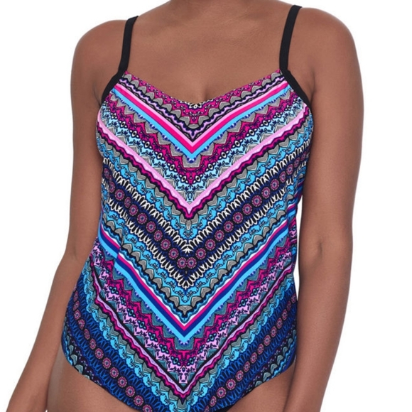 Trimshaper | Swim | Trimshaper Striped Tankini Swimsuit Top | Poshmark